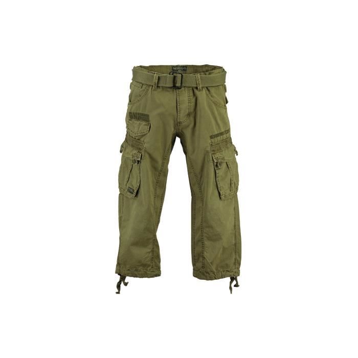 Pantalon Cargo Homme 3/4 - Coupe Rétro, Taille Élastique, Multipohes - Idéal Pour Le Sport Et Le Loisir