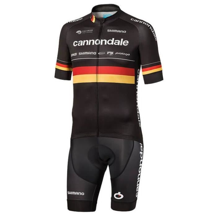 2019 Cannondale Maillot De Cyclisme Manches Courtes Homme Champion Allemand Cuissard A Bretelle Velo Route Gel Combinaison Vtt Prix Pas Cher Cdiscount