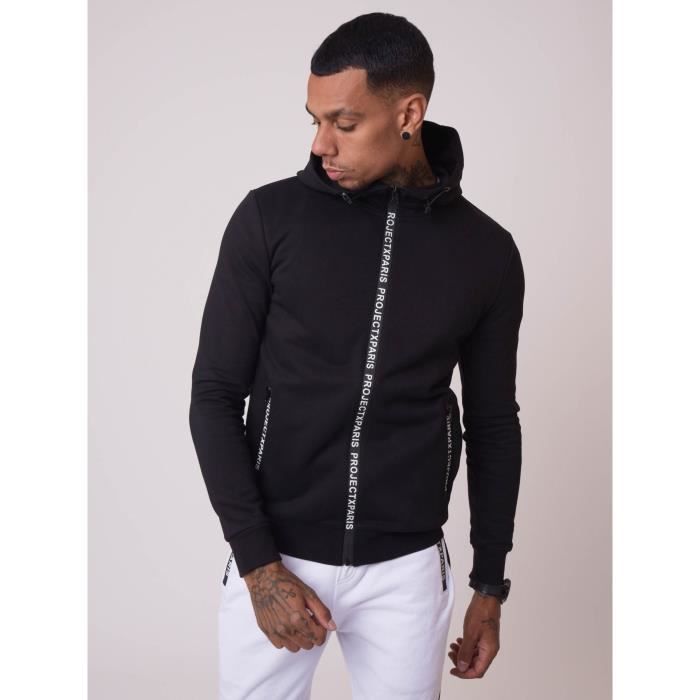 PROJECT X PARIS Veste capuche basic zip logo Homme Black
