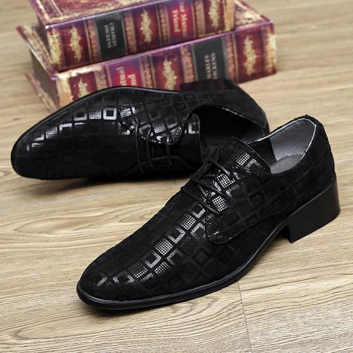 Chaussures Richelieu en cuir noir pour homme et femme Noir - Cdiscount  Chaussures