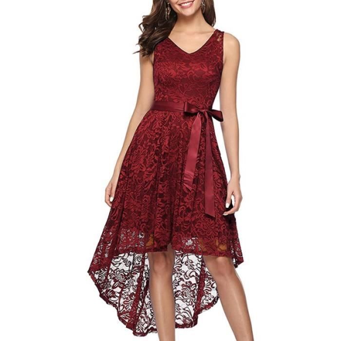 Robe ceremonie bordeaux femme sales
