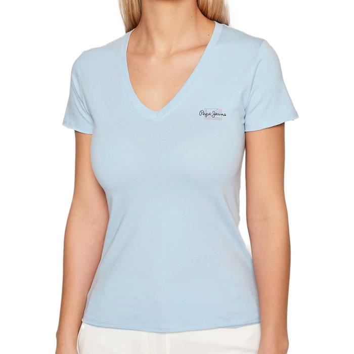 T-shirt Pepe Jeans Bleu Taille 14 Ans - 100% Coton, Occasion Très Bon état