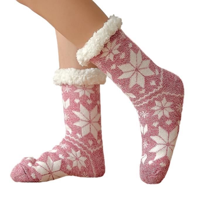 Chaussette Pantoufle Femme Chaude Hiver Maison Chaussettes