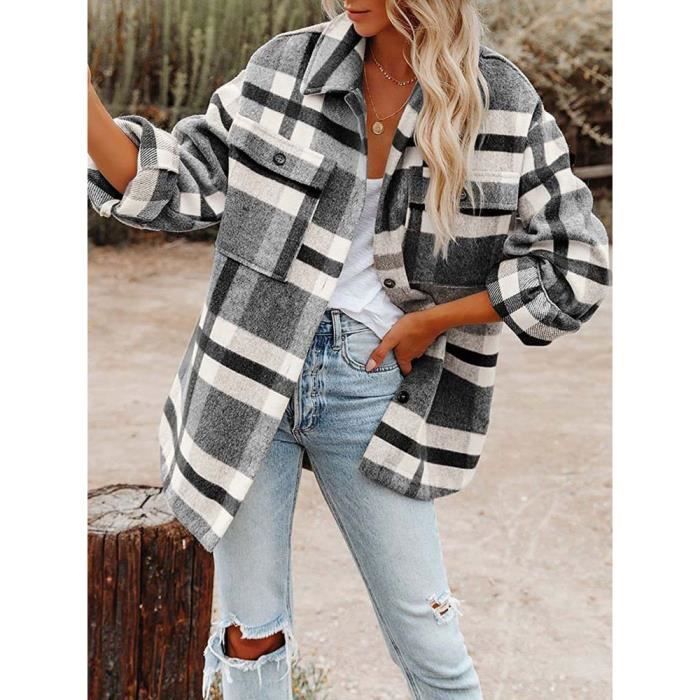 Veste flanelle carreaux femme on sale