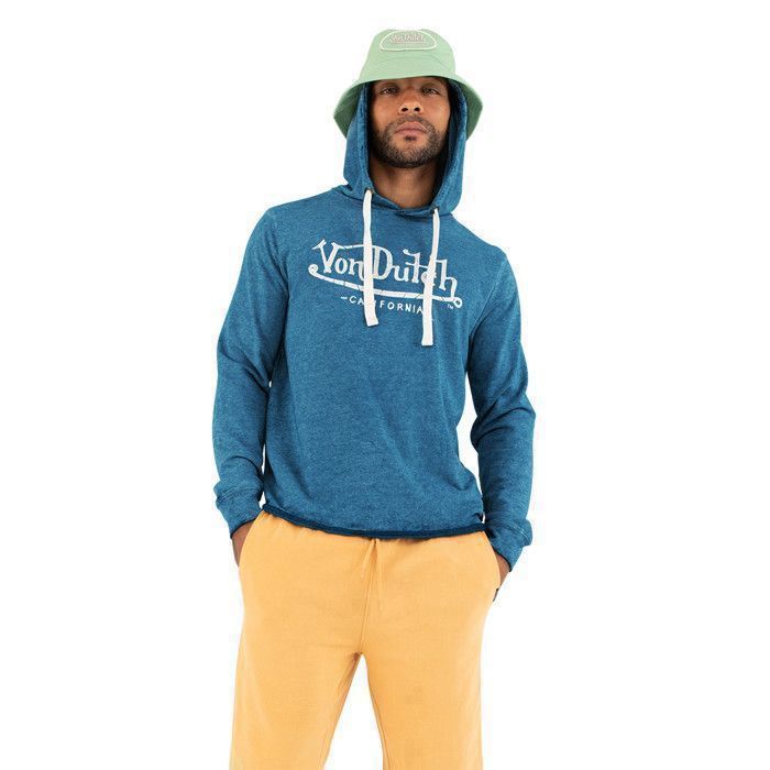 von dutch sweat homme, sweatshirt à capuche ryan - bleu taille 2xl