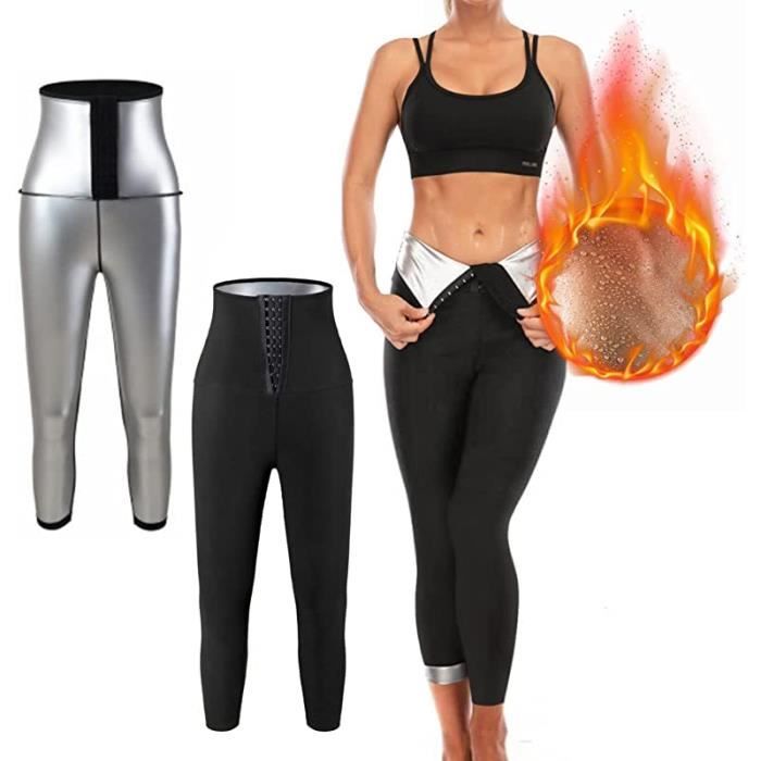 Pantalon de Sudation Femme Legging,Legging de Sport en Maille Taille  Haute,Amincissant Pantalon de Sauna,avec Poches,Pour Yoga,XL Noir -  Cdiscount Sport