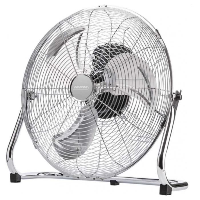 Ventilateur - MPM - Compact XL - Chrome - Sur socle - 60 dB - Léger