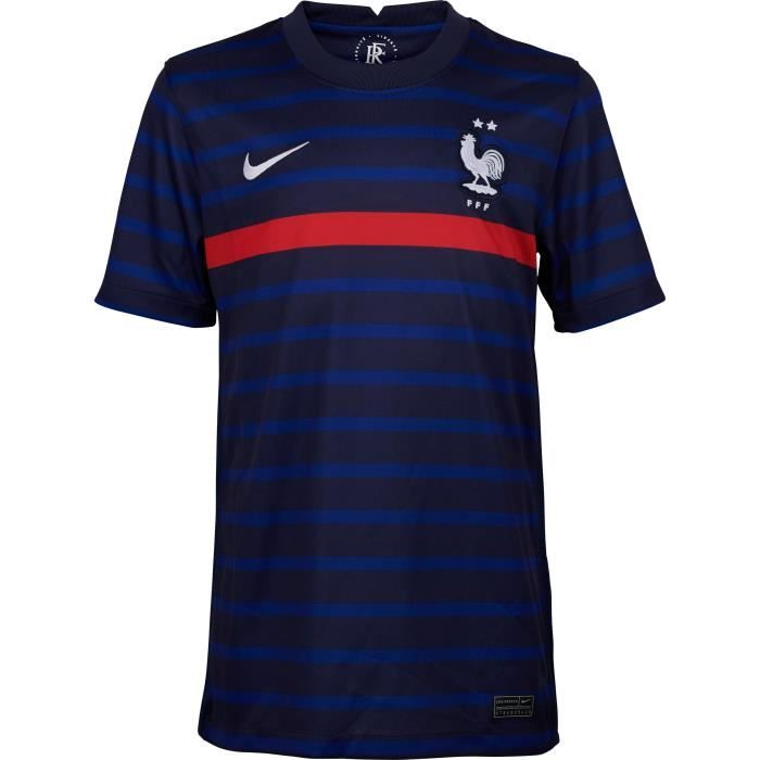 NIKE Maillot de Football FFF Domicile JR 20 Garcon Bleu Cdiscount Sport