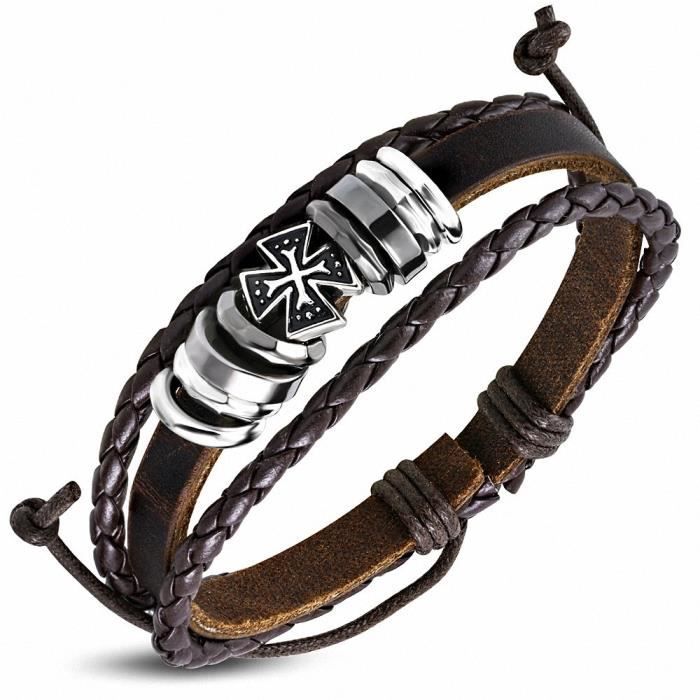 Bracelet Guitare Rock En Cuir Synthétique - Breloque Guitare En Alliage De Zinc, Réglable, Pour Hommes Et Femmes