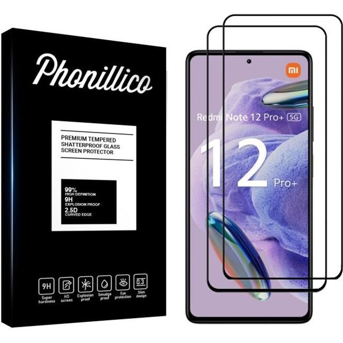 Pack Accessoires Xiaomi Redmi Note 12 Pro Plus – Coque Silicone Noir + Verre Trempé – Little Boutik