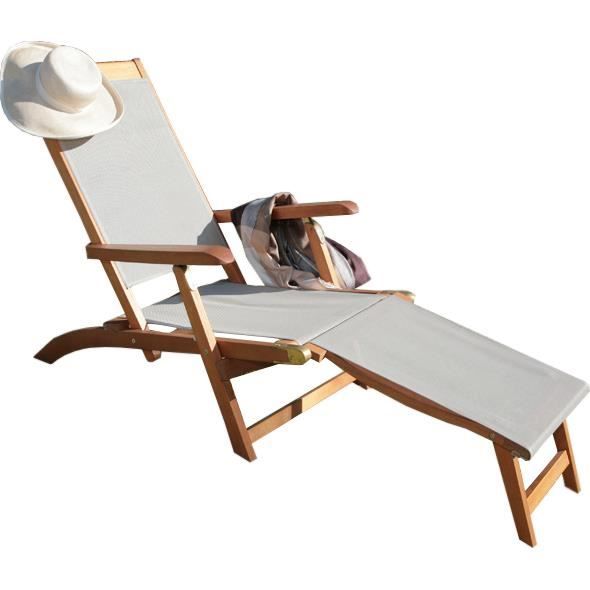 Bain De Soleil En Bois Et Toile Taupe Achat Vente Chaise Longue Bain De Soleil En Bois Et T Cdiscount