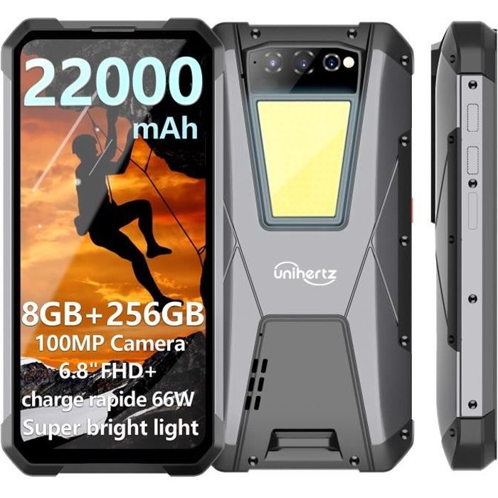 Unihertz Tank 4G Téléphone Incassable, Smartphone Portable Etanche avec  Batterie 22000mAh 66W Fast Charging, 108MP Camera, 6.81 - Cdiscount  Téléphonie