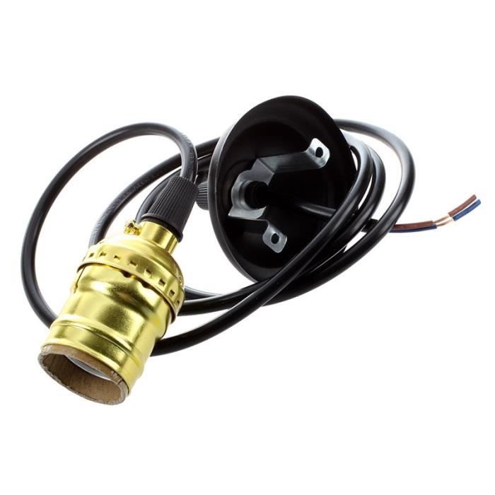 Prise E27 pour Edison Ampoule style de Vintage avec fils dore (sans