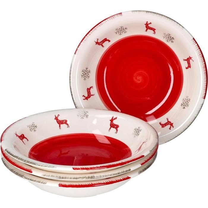Service De Table Stars MamboCat - 12 Pièces Pour 6 Personnes, Assiettes Plates Et Creuses, Motif étoiles Et Flocons - 6