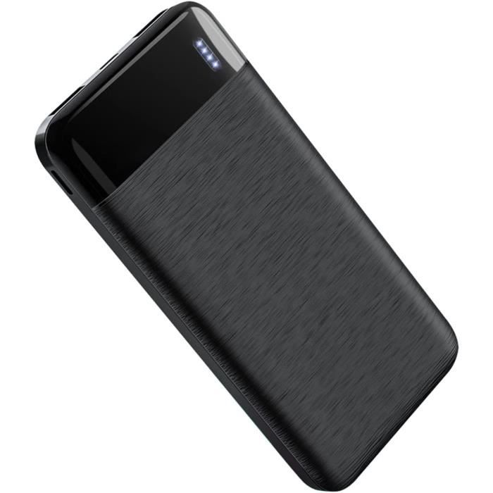 YOBON Batterie Externe 10000mAh Mini Power Bank Chargeur Portable pour  Téléphone Portable avec 2 Portes Sortie 2,4A - Noir - Cdiscount Téléphonie