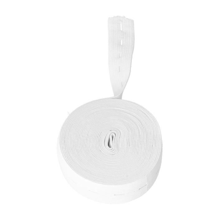 Élastique Avec Boutonnière 5m - Ruban Élastique Dentelle Extensible Pour Couture, Colliers Et Vêtements - Noir Et Blanc