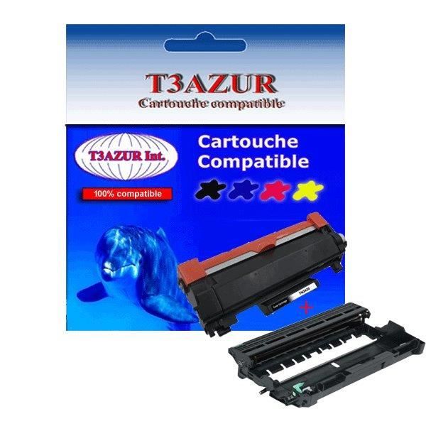 Kit Tambour+Toner compatibles pour Brother MFC L2730DW, MFC L2732DW,  TN2420, DR2420 - T3AZUR