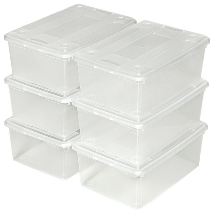 48 Boites De Rangement A Chaussures Plastique Empilables Bac De