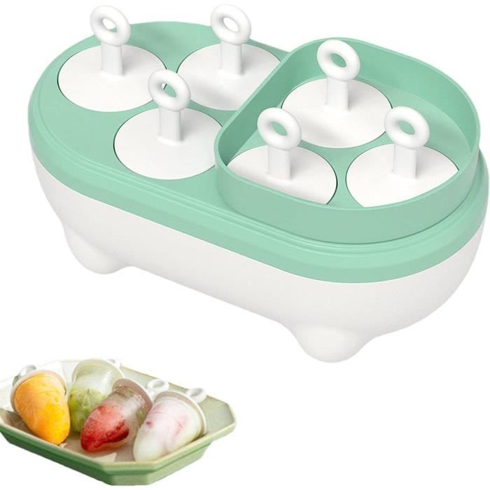 Lot De 6 Moules à Sucettes Glacées En Silicone Avec Bâtonnets - Formes Fruits, Réutilisables, Facile à Démouler, Résiste Au Froid Et Chaud