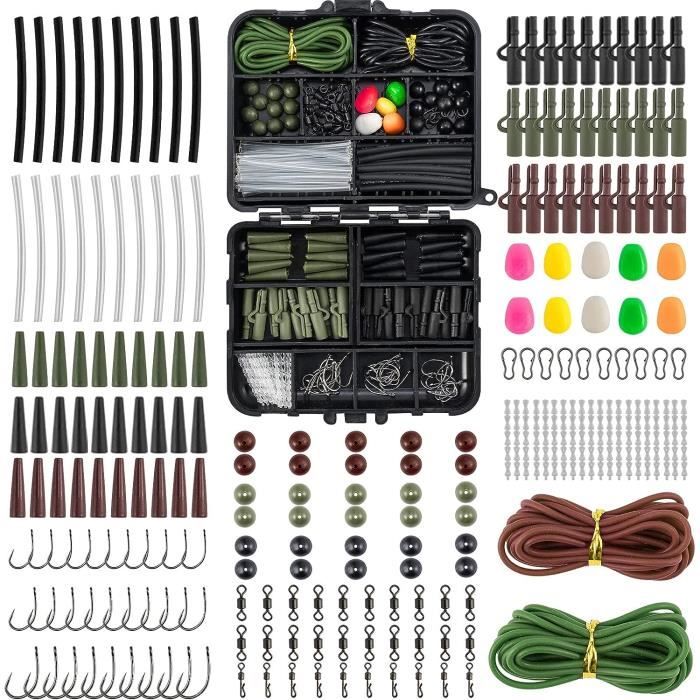 Kit De Pêche Carpe 300 Pièces - Matériel Complet Avec Boîte Portable