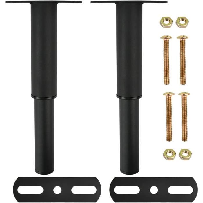 Pieds De Rechange Pour Chaise De Camping - Lot De 2 Avec Vis, Diamètre 14 Mm, Noir