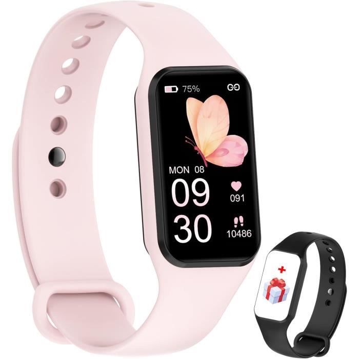 Blackview Montre Connectée Femme, Smartwatch R8 Avec Oxymètre De Pouls Spo2 Moniteur De Frequence Cardiaque Dormir Visage Dhorloge Bricolage Tracker Dactivite Pour Android Ios 2 Sangles Fiche T