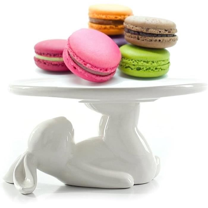 Plat à Gâteau Décoratif En Céramique - Motif Vache, Style Ferme Et Campagne