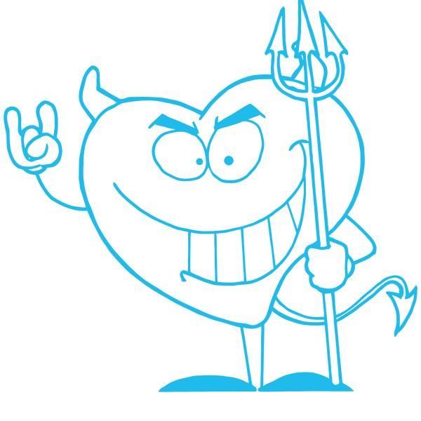 Sticker Decoration Murale Humour Diable Rigolo Avec Sa Fourche Format 50x50 Cm Bleu Ciel Coeur019 Cdiscount Maison