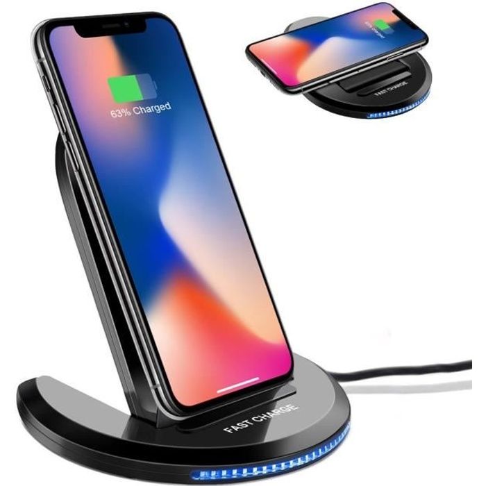 Vshop Chargeur Sans Fil Chargeur A Induction Pliable Station De Rechargement Rapide Pour Iphone 8 8 Plus X Samsung Galaxy S8 Cdiscount Telephonie cdiscount