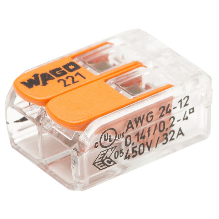 Wago - Blister de 15 bornes de connexion automatique S221 2 entrées WAGO