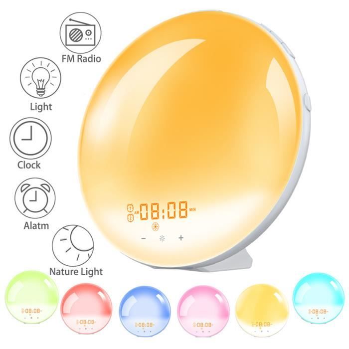 Lampe De Table Intelligente 5-en-1 Avec Chargeur Sans Fil 15W, Bluetooth Et Réveil - Noir