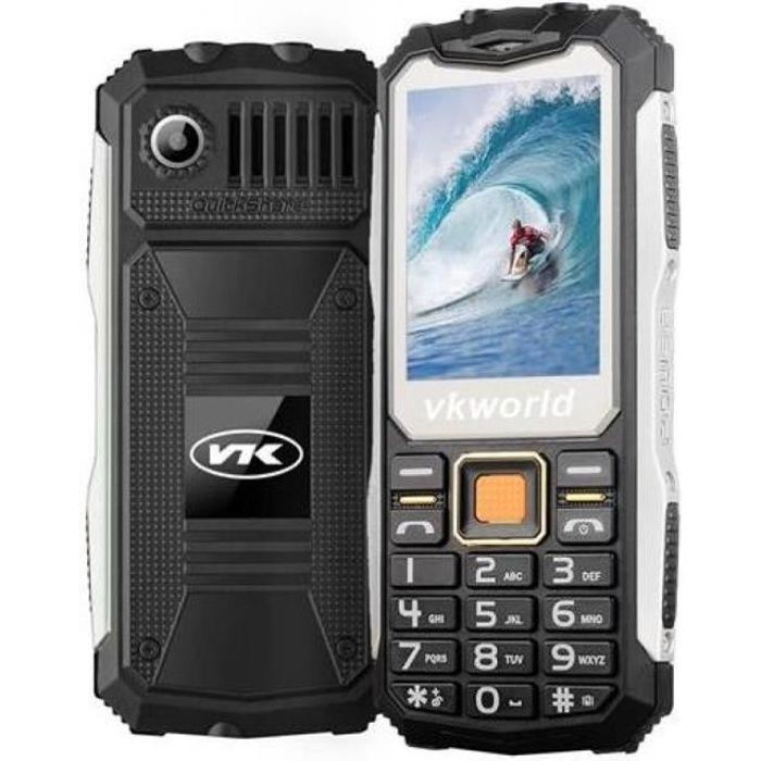 Téléphone Incassable Mobile antichoc Portable Senior Double Sim IP64 Chantier - YONIS Noir