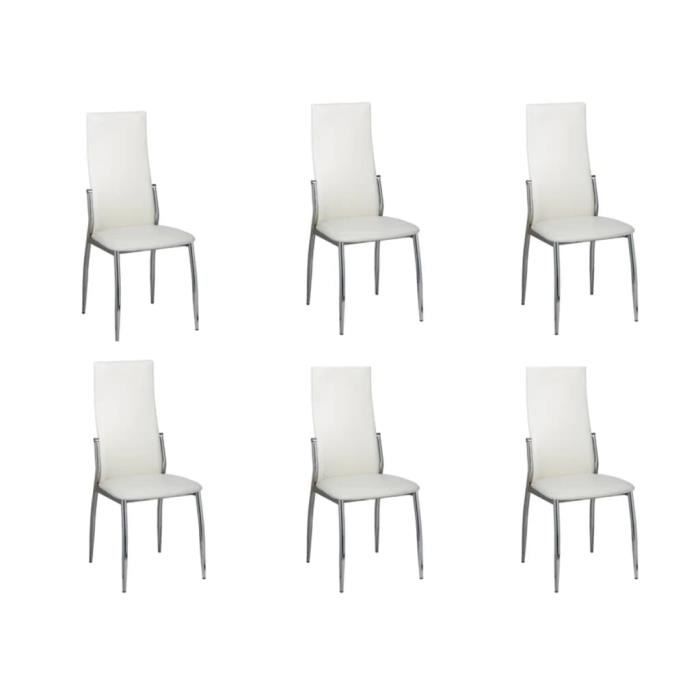 yaj-chaises à manger lot de 6 blanc similicuir-yaj160258
