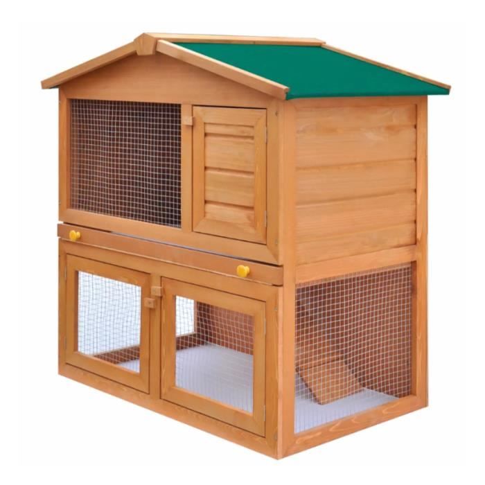 Meilleurs prix pour Clapier d'extérieur Enclos pour petits animaux 3 portes Bois