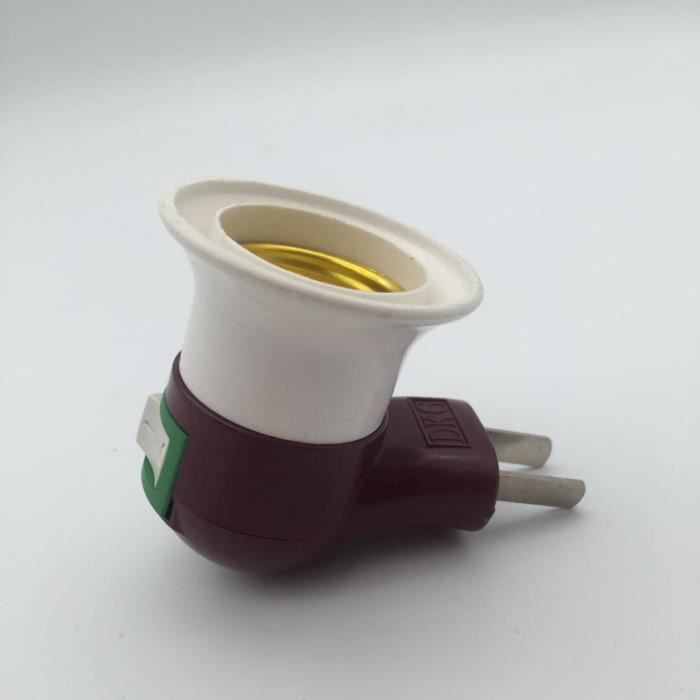 Lot De 2 Adaptateurs E27 Vers Prise électrique | Convertisseur Douille Ampoule Pour Rallonge, Polarisé, 90-240V - Idéal Pour Lampes Ou Cache-prise - 3