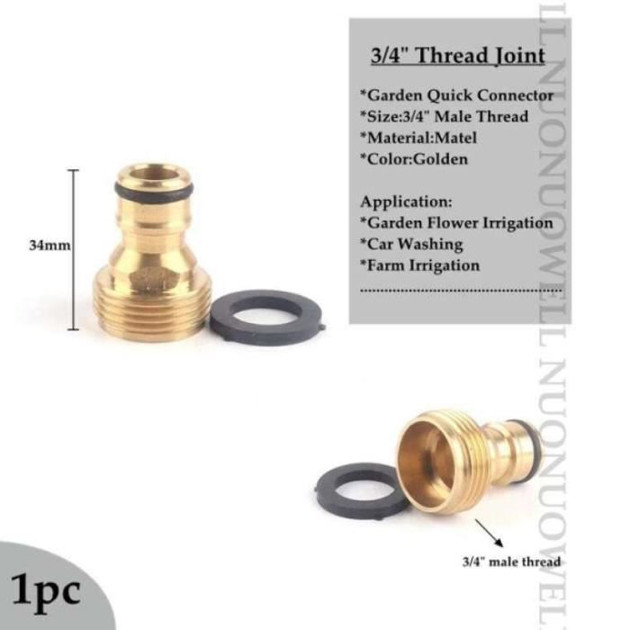 Raccord Double Rapide Pour Tuyau D'Arrosage - Connexion Instantanée Pour Jardin Et Petite Irrigation - Adapté Aux Tuyaux Standard