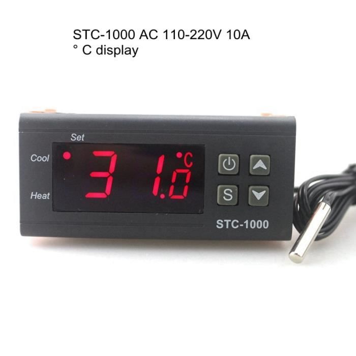 Contrôleur de Thermostat Numérique STC-1000 AC110-220V Capteur de Sonde NTC 