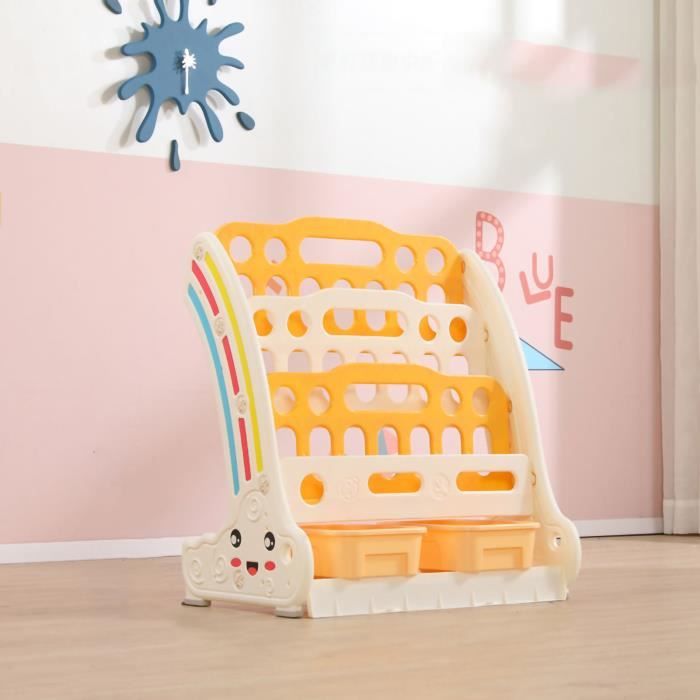 Cikonielf Étagère à livres pour enfants, rangement de jouets, étagère