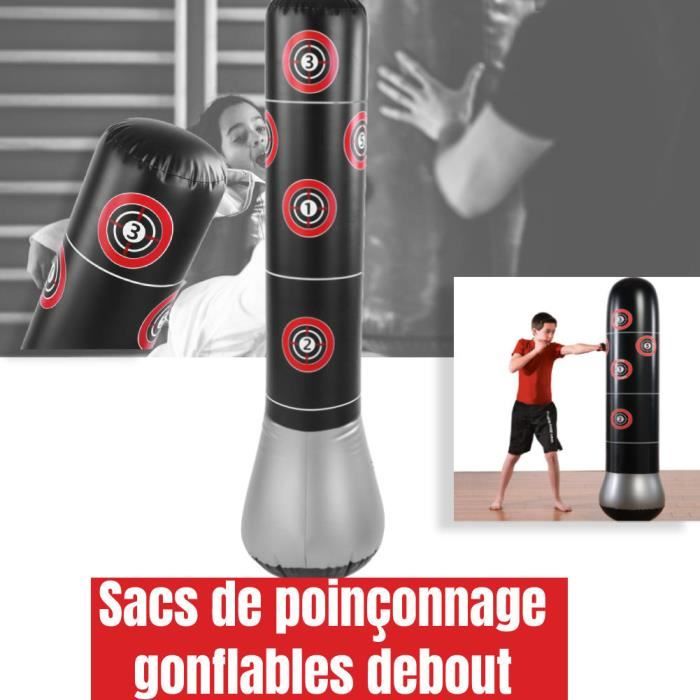 Sac de Frappe Gonflable - Sac de Boxe Gonflable en PVC de 160 cm avec Sac de Frappe Gonflable - Sac de Boxe Gonflable en PVC de 160 cm avec