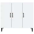 Armoire à vaisselle Décoration de meubles - Pwshymi - Blanc brillant - bois d'ingénierie;métal - 90 x 34 x 80 cm -1