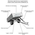 Remorque agricole simple essieu basculante pour quad tracteur 120x80x30 cm-1