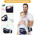 Ysinobear Porte bébé ergonomique avec siège à hanche, coton pur léger et respirant , pour les bébés et les Enfants de 3 à 36 Mois-1