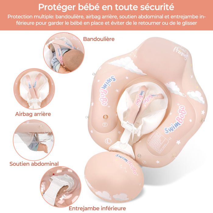 Bouée Bébé Avec Pare-soleil UPF 50+ – Anneau Flottant Pour Tout-petits 6-36 Mois, Anti-bascule, Réglable, Pompe Incluse, Parfaite Pour Piscine, Plage, Bain, été 2026