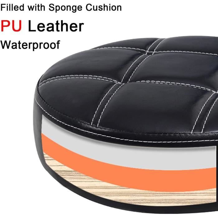 Tabouret Roulant Réglable En Hauteur - Coussin Carré Large, Repose-Pieds Annulaire, Charge 150kg