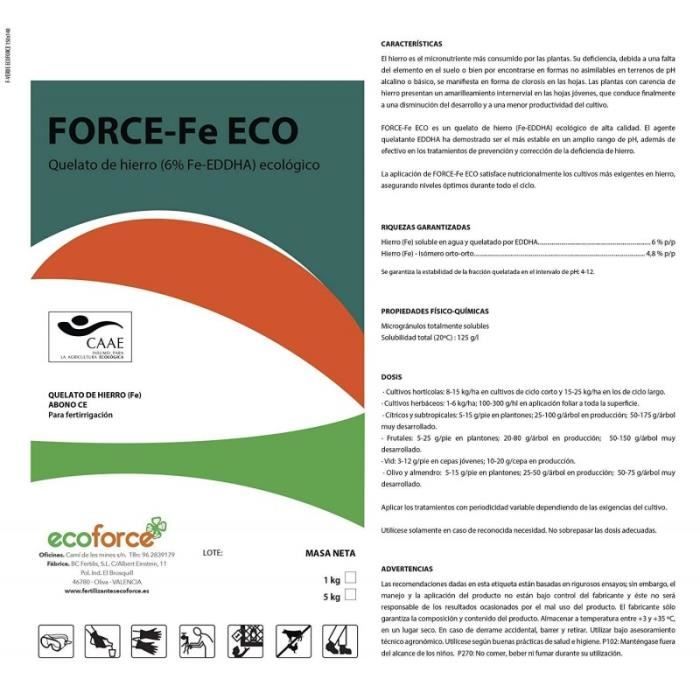 CULTIVERS Chélate De Fer 1 Kg - Engrais Écologique Anti-Chlorose - 6% Fe-EDDHA