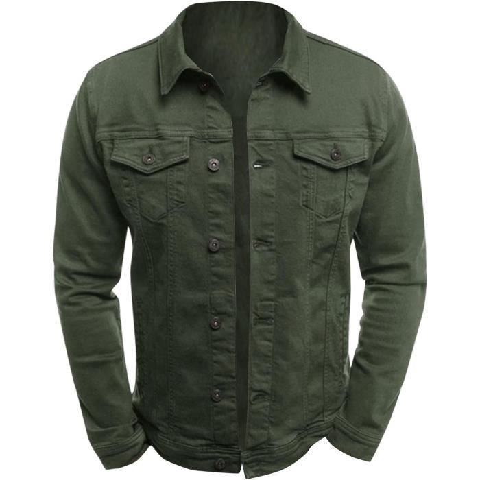 Veste jean shop verte homme