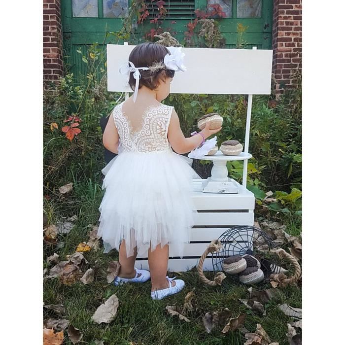 Robe ceremonie dentelle blanche fille 2 ans - Cdiscount