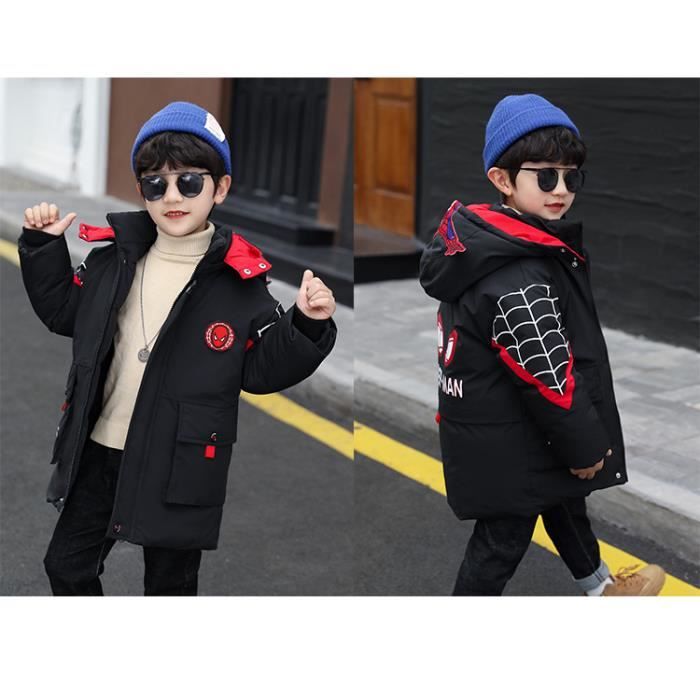 Doudoune Spiderman pour Garçon Veste d'hiver avec Capuche Doudoune Manches  Longues Enfant Manteau Chaud Noir - Cdiscount Prêt-à-Porter