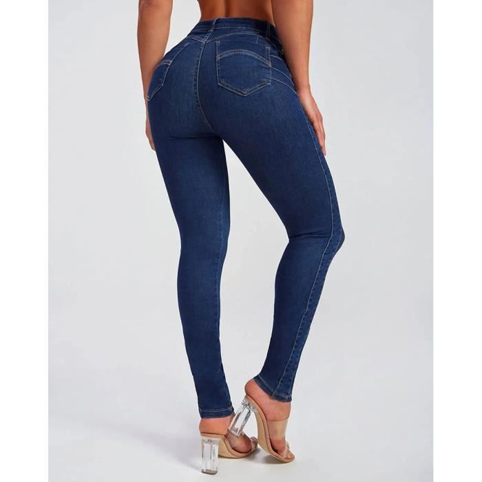 Jean skinny taille ajustable denim stone femme grande taille