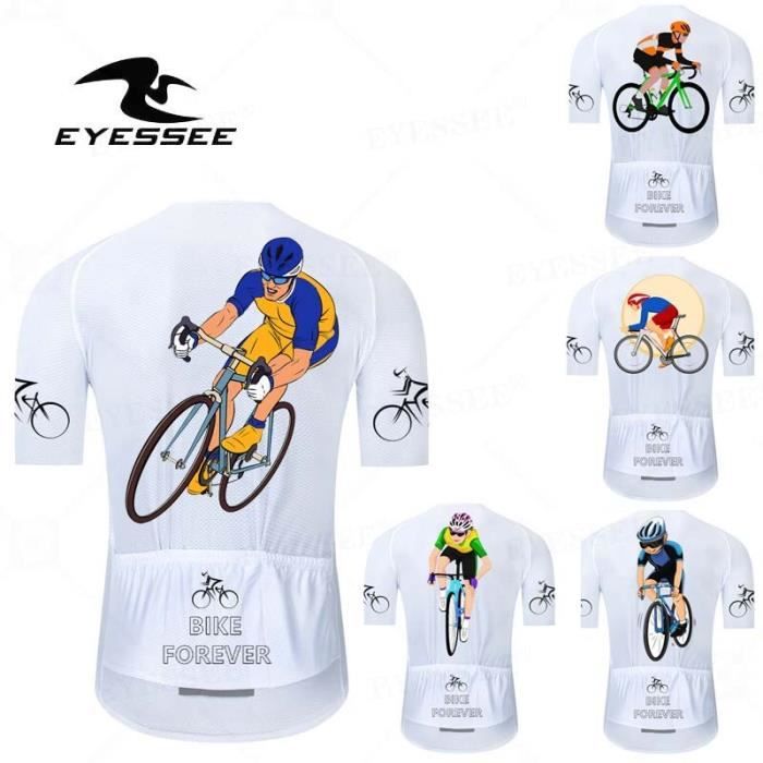 Maillot All Black Enfant - Manches Courtes - Motif Dessin Animé - Respirant - Taille S-XXL Maillot Cyclisme Enfant